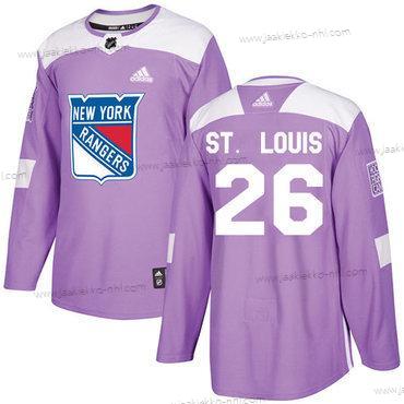 Adidas Miesten New York Rangers #26 Martin St.Louis Violetti Aito Taistelee syöpää vastaan Ommeltu NHL Paita