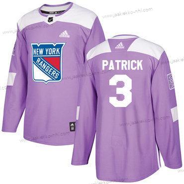 Adidas Miesten New York Rangers #3 James Patrick Violetti Aito Taistelee syöpää vastaan Ommeltu NHL Paita