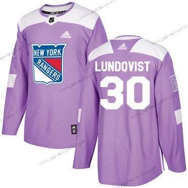 Adidas Miesten New York Rangers #30 Henrik Lundqvist Violetti Aito Taistelee syöpää vastaan Ommeltu NHL Paita