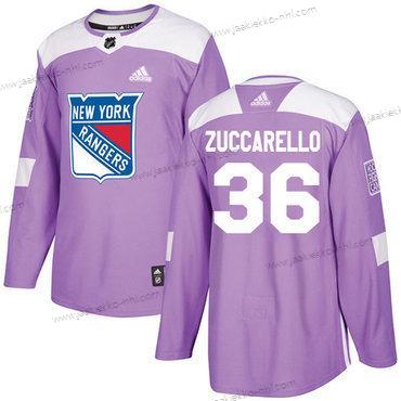 Adidas Miesten New York Rangers #36 Mats Zuccarello Violetti Aito Taistelee syöpää vastaan Ommeltu NHL Paita