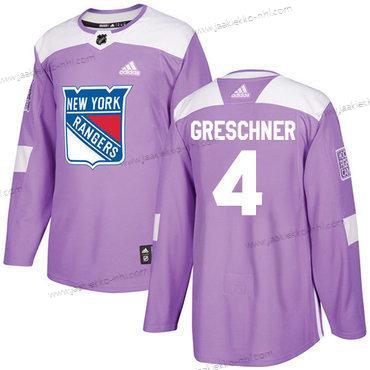 Adidas Miesten New York Rangers #4 Ron Greschner Violetti Aito Taistelee syöpää vastaan Ommeltu NHL Paita