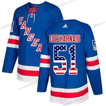 Adidas Miesten New York Rangers #51 David Desharnais Royal Sininen Kotiottelupaita Aito USA Flag Ommeltu NHL Paita