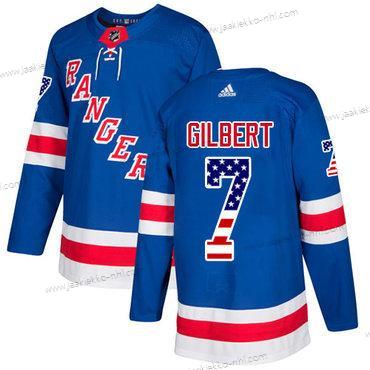 Adidas Miesten New York Rangers #7 Rod Gilbert Royal Sininen Kotiottelupaita Aito USA Flag Ommeltu NHL Paita