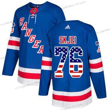 Adidas Miesten New York Rangers #76 Brady Skjei Royal Sininen Kotiottelupaita Aito USA Flag Ommeltu NHL Paita