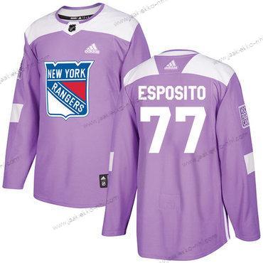 Adidas Miesten New York Rangers #77 Phil Esposito Violetti Aito Taistelee syöpää vastaan Ommeltu NHL Paita