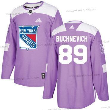 Adidas Miesten New York Rangers #89 Pavel Buchnevich Violetti Aito Taistelee syöpää vastaan Ommeltu NHL Paita