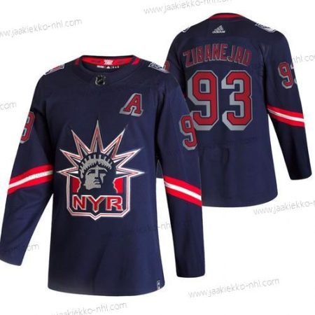 Adidas Miesten New York Rangers #93 Mika Zibanejad Laivastonsininen 2020-21 Käänteinen Retro Vaihtopaita NHL Paita