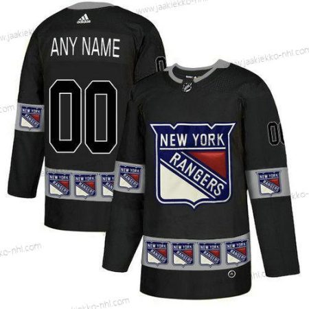 Adidas Miesten New York Rangers Mukautettu Maajoukkue Logos Musta Paita