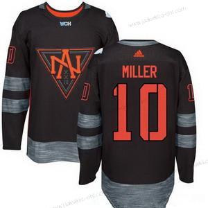 Adidas Miesten North Amerikka Jääkiekko #10 J T Miller Musta 2016 World Cup Of Jääkiekko Ommeltu WCH Game Paita