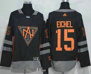 Adidas Miesten North Amerikka Jääkiekko #15 Jack Eichel Musta 2016 World Cup Of Jääkiekko Ommeltu WCH Game Paita