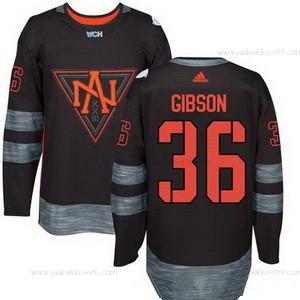 Adidas Miesten North Amerikka Jääkiekko #36 John Gibson Musta 2016 World Cup Of Jääkiekko Ommeltu WCH Game Paita