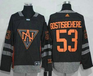 Adidas Miesten North Amerikka Jääkiekko #53 Shayne Gostisbehere Musta 2016 World Cup Of Jääkiekko Ommeltu WCH Game Paita