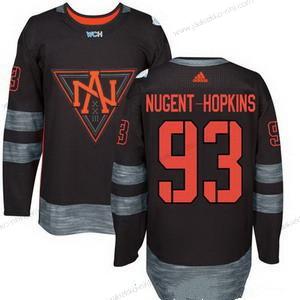 Adidas Miesten North Amerikka Jääkiekko #93 Ryan Nugent Hopkins Musta 2016 World Cup Of Jääkiekko Ommeltu WCH Game Paita