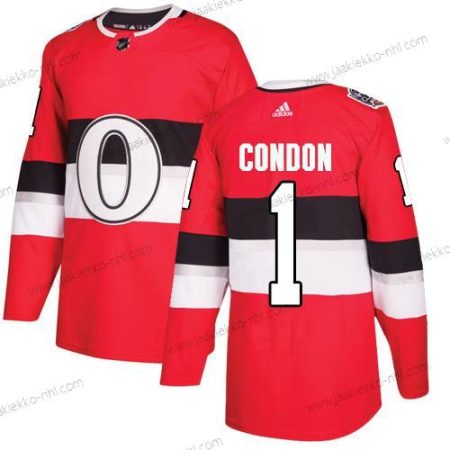 Adidas Miesten Ottawa Senators #1 Mike Condon Punainen Aito 1917-2017 100th Klassinen Ommeltu NHL Paita