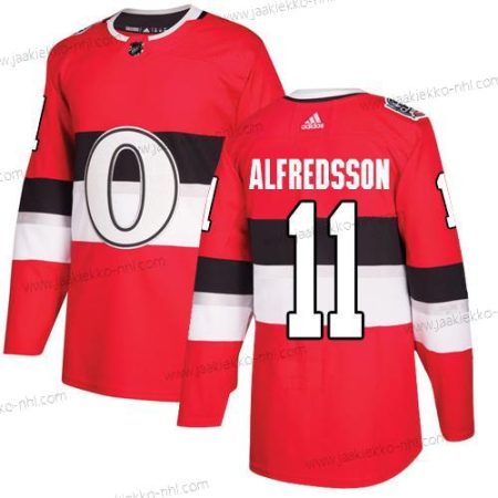 Adidas Miesten Ottawa Senators #11 Daniel Alfredsson Punainen Aito 1917-2017 100th Klassinen Ommeltu NHL Paita