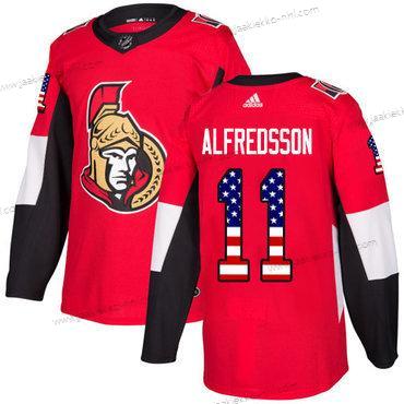 Adidas Miesten Ottawa Senators #11 Daniel Alfredsson Punainen Kotiottelupaita Aito USA Flag Ommeltu NHL Paita