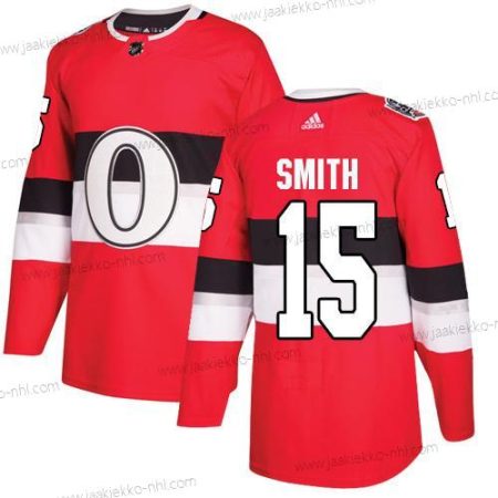 Adidas Miesten Ottawa Senators #15 Zack Smith Punainen Aito 1917-2017 100th Klassinen Ommeltu NHL Paita