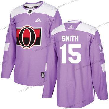 Adidas Miesten Ottawa Senators #15 Zack Smith Violetti Aito Taistelee syöpää vastaan Ommeltu NHL Paita