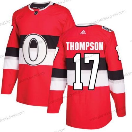 Adidas Miesten Ottawa Senators #17 Nate Thompson Punainen Aito 1917-2017 100th Klassinen Ommeltu NHL Paita