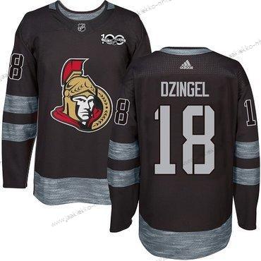 Adidas Miesten Ottawa Senators #18 Ryan Dzingel Musta 1917-2017 100th Vuosipäivä Ommeltu NHL Paita