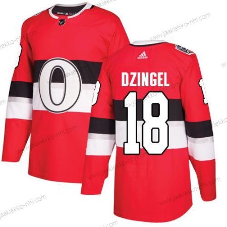 Adidas Miesten Ottawa Senators #18 Ryan Dzingel Punainen Aito 1917-2017 100th Klassinen Ommeltu NHL Paita