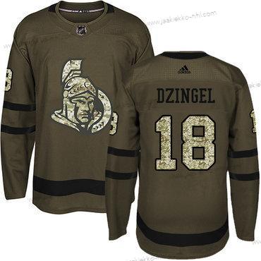 Adidas Miesten Ottawa Senators #18 Ryan Dzingel Vihreä Salute to Service Ommeltu NHL Paita