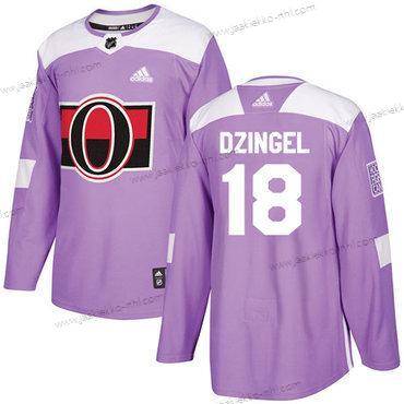 Adidas Miesten Ottawa Senators #18 Ryan Dzingel Violetti Aito Taistelee syöpää vastaan Ommeltu NHL Paita