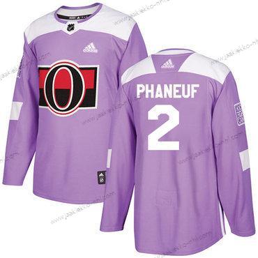 Adidas Miesten Ottawa Senators #2 Dion Phaneuf Violetti Aito Taistelee syöpää vastaan Ommeltu NHL Paita