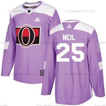 Adidas Miesten Ottawa Senators #25 Chris Neil Violetti Aito Taistelee syöpää vastaan Ommeltu NHL Paita