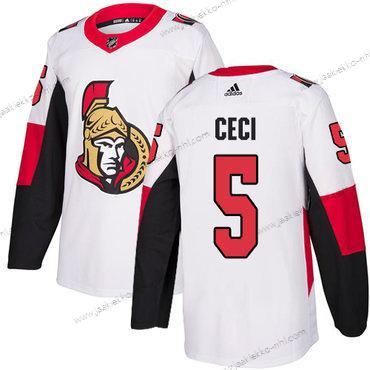 Adidas Miesten Ottawa Senators #5 Cody Ceci Aito Valkoinen Kolmas paita NHL Paita