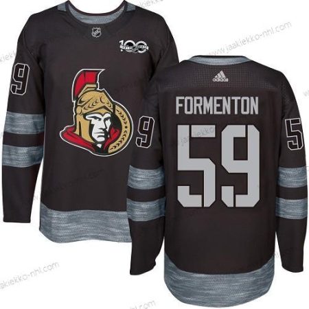 Adidas Miesten Ottawa Senators #59 Alex Formenton Musta 1917-2017 100th Vuosipäivä Ommeltu NHL Paita