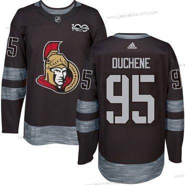 Adidas Miesten Ottawa Senators #95 Matt Duchene Musta 1917-2017 100th Vuosipäivä Ommeltu NHL Paita