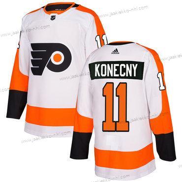 Adidas Miesten Philadelphia Flyers #11 Travis Konecny Valkoinen Aito Ommeltu NHL Paita