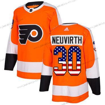 Adidas Miesten Philadelphia Flyers #30 Michal Neuvirth Oranssi Kotiottelupaita Aito USA Flag Ommeltu NHL Paita