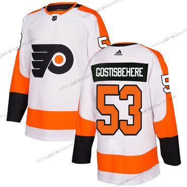 Adidas Miesten Philadelphia Flyers #53 Shayne Gostisbehere Valkoinen Aito Ommeltu NHL Paita