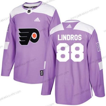 Adidas Miesten Philadelphia Flyers #88 Eric Lindros Violetti Aito Taistelee syöpää vastaan Ommeltu NHL Paita