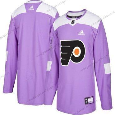 Adidas Miesten Philadelphia Flyers Mukautettu Violetti Pinkki Jääkiekko Taistelee syöpää vastaan Harjoitus Paita