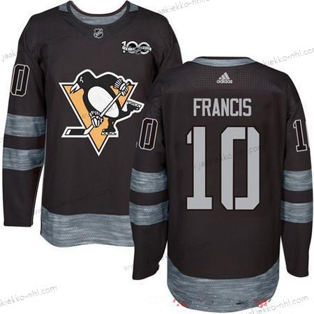 Adidas Miesten Pittsburgh Penguins #10 Ron Francis Musta 100th Vuosipäivä Ommeltu NHL 2017 Jääkiekko Paita