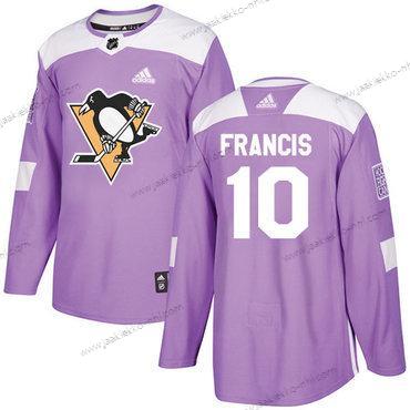 Adidas Miesten Pittsburgh Penguins #10 Ron Francis Violetti Aito Taistelee syöpää vastaan Ommeltu NHL Paita