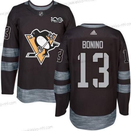 Adidas Miesten Pittsburgh Penguins #13 Nick Bonino Musta 100th Vuosipäivä Ommeltu NHL 2017 Jääkiekko Paita