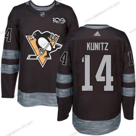 Adidas Miesten Pittsburgh Penguins #14 Chris Kunitz Musta 100th Vuosipäivä Ommeltu NHL 2017 Jääkiekko Paita