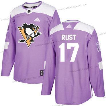 Adidas Miesten Pittsburgh Penguins #17 Bryan Rust Violetti Aito Taistelee syöpää vastaan Ommeltu NHL Paita