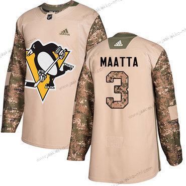 Adidas Miesten Pittsburgh Penguins #3 Olli Maatta Maastokuvio Aito 2017 Veterans Day Ommeltu NHL Paita