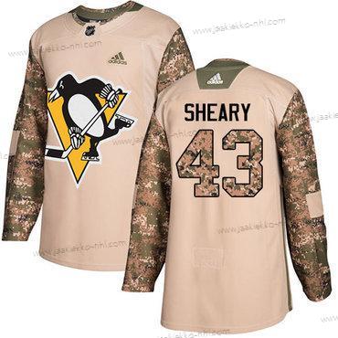 Adidas Miesten Pittsburgh Penguins #43 Conor Sheary Maastokuvio Aito 2017 Veterans Day Ommeltu NHL Paita