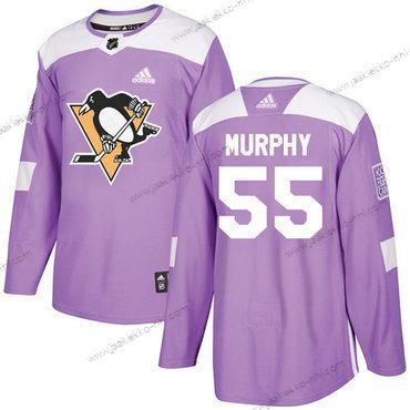 Adidas Miesten Pittsburgh Penguins #55 Larry Murphy Violetti Aito Taistelee syöpää vastaan Ommeltu NHL Paita