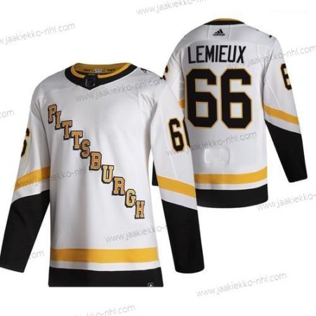 Adidas Miesten Pittsburgh Penguins #66 Mario Lemieux Valkoinen 2020-21 Käänteinen Retro Vaihtopaita NHL Paita