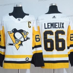 Adidas Miesten Pittsburgh Penguins #66 Mario Lemieux Valkoinen Road Aito Ommeltu NHL Paita