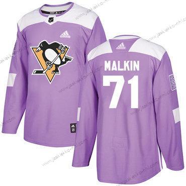 Adidas Miesten Pittsburgh Penguins #71 Evgeni Malkin Violetti Aito Taistelee syöpää vastaan Ommeltu NHL Paita