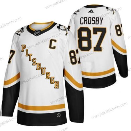 Adidas Miesten Pittsburgh Penguins #87 Sidney Crosby Valkoinen 2020-21 Käänteinen Retro Vaihtopaita NHL Paita