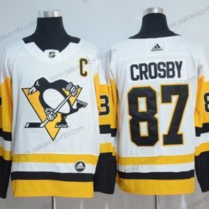 Adidas Miesten Pittsburgh Penguins #87 Sidney Crosby Valkoinen Road Aito Ommeltu NHL Paita